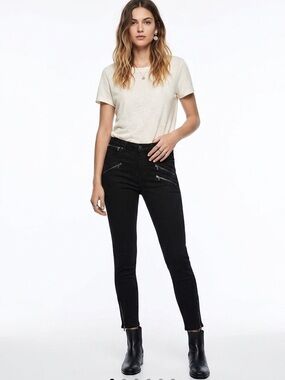 Zara Black Moto Skinny Jeans Midrise Size 6